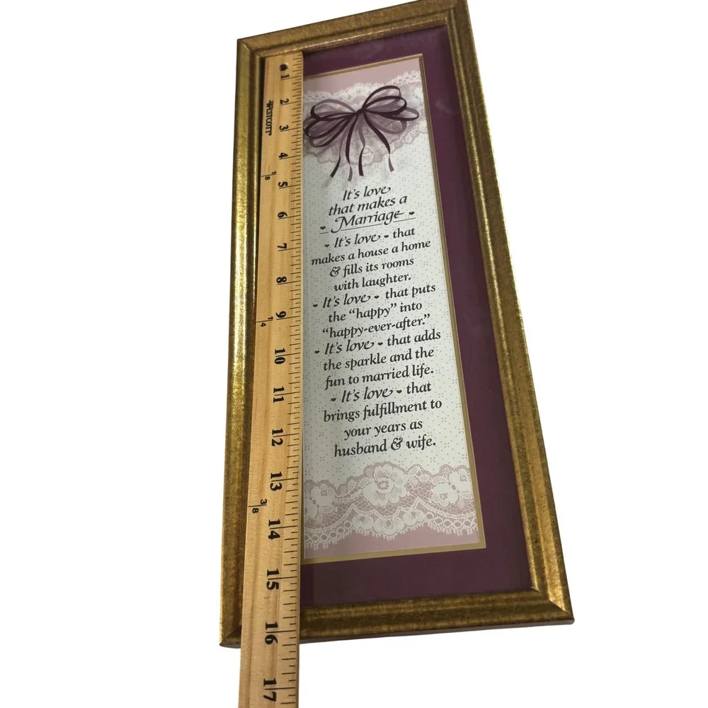 Imagine Design Marriage Framed‎ Wall Art Gold Purple Verse Wedding Gift Cottage